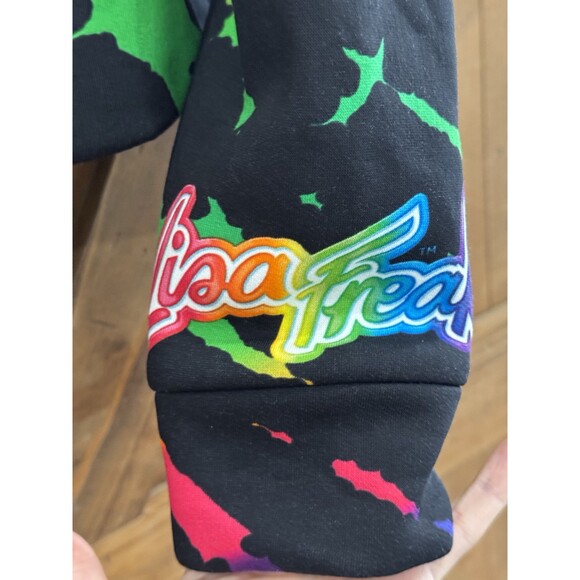 Lisa Frank Sweatshirt Womens Sz M Lisa Freak Full Moon Tie Dye Crewneck Cropped - Picture 4 of 7